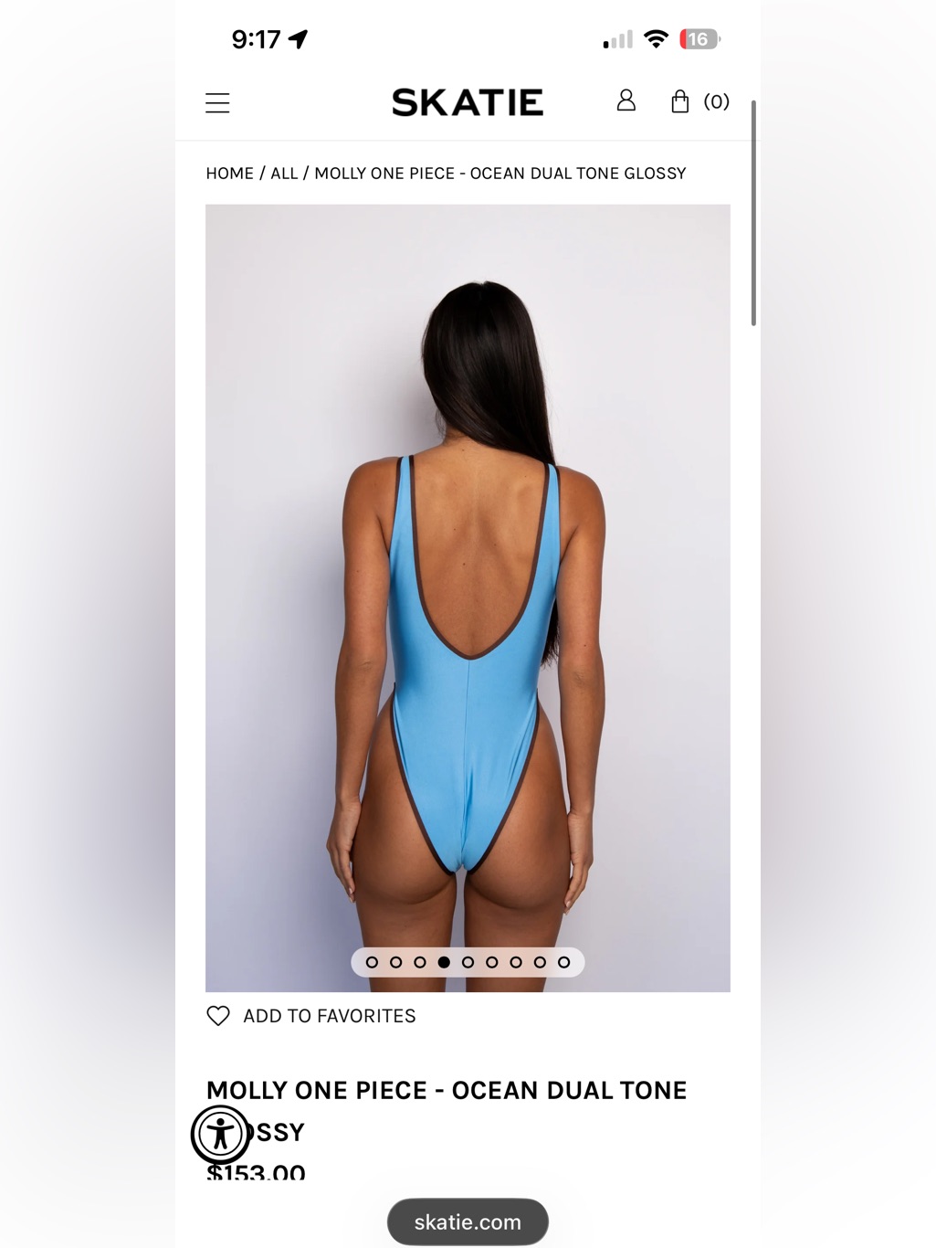 Nwt Skatie Molly One-Piece Swimsuit In Ocean Dual Tone Glossy — image 3 of 8